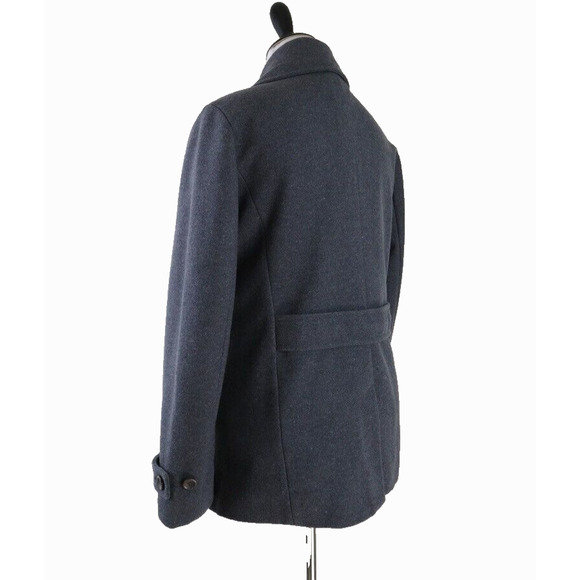 Lands End Size 12 Wool Blend Double Breasted Pea Coat Gray - Picture 3 of 11